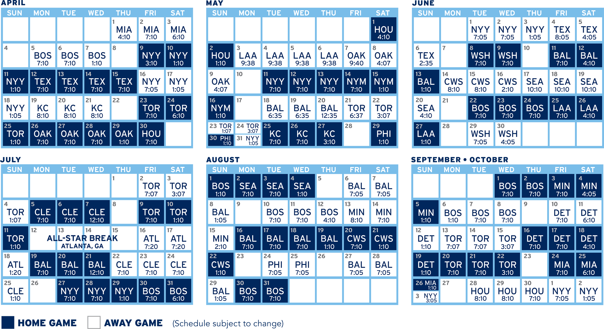 Download the 2021 Tampa Bay Rays Schedule
