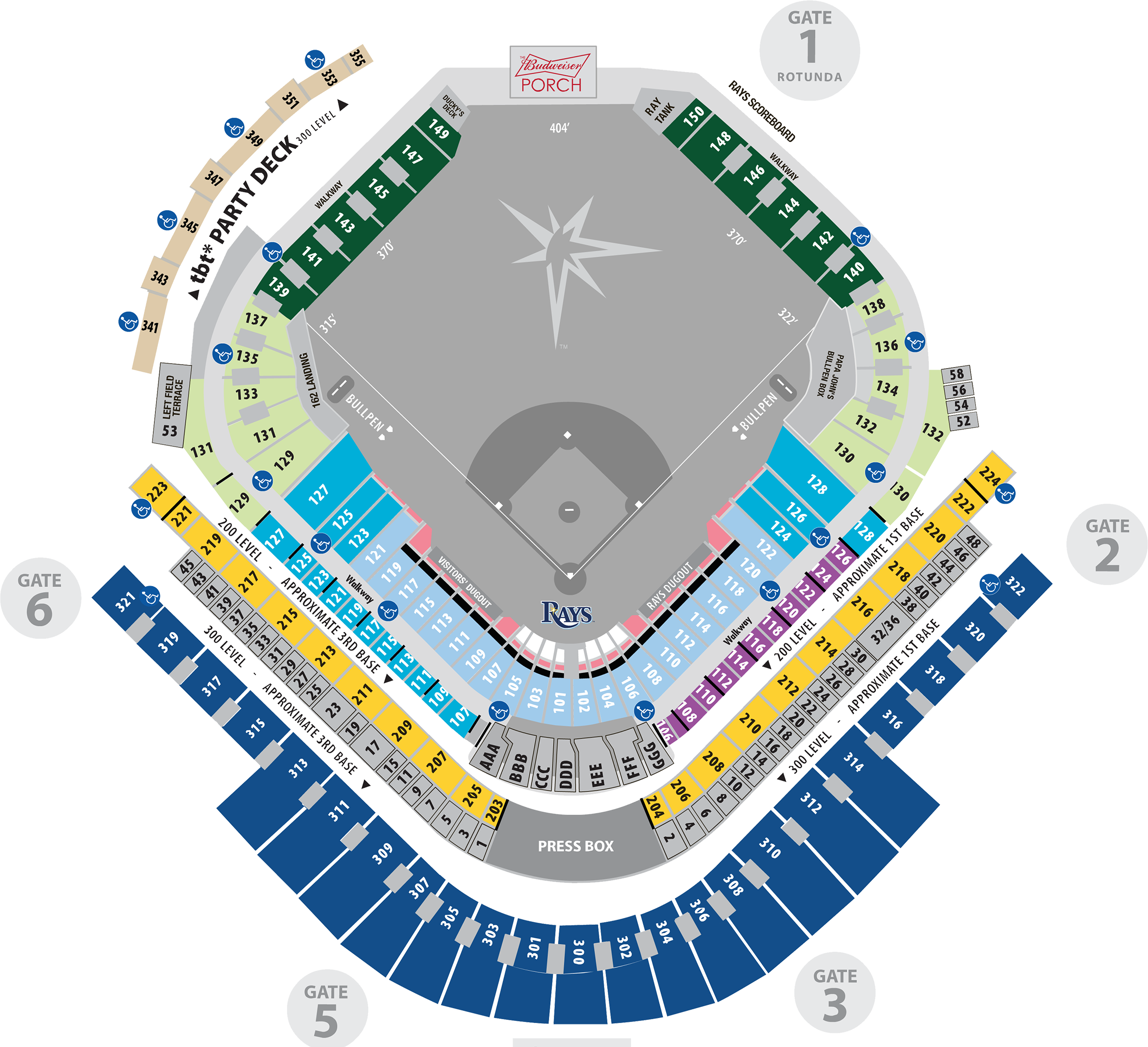 View Interactive Map of Tropicana Field