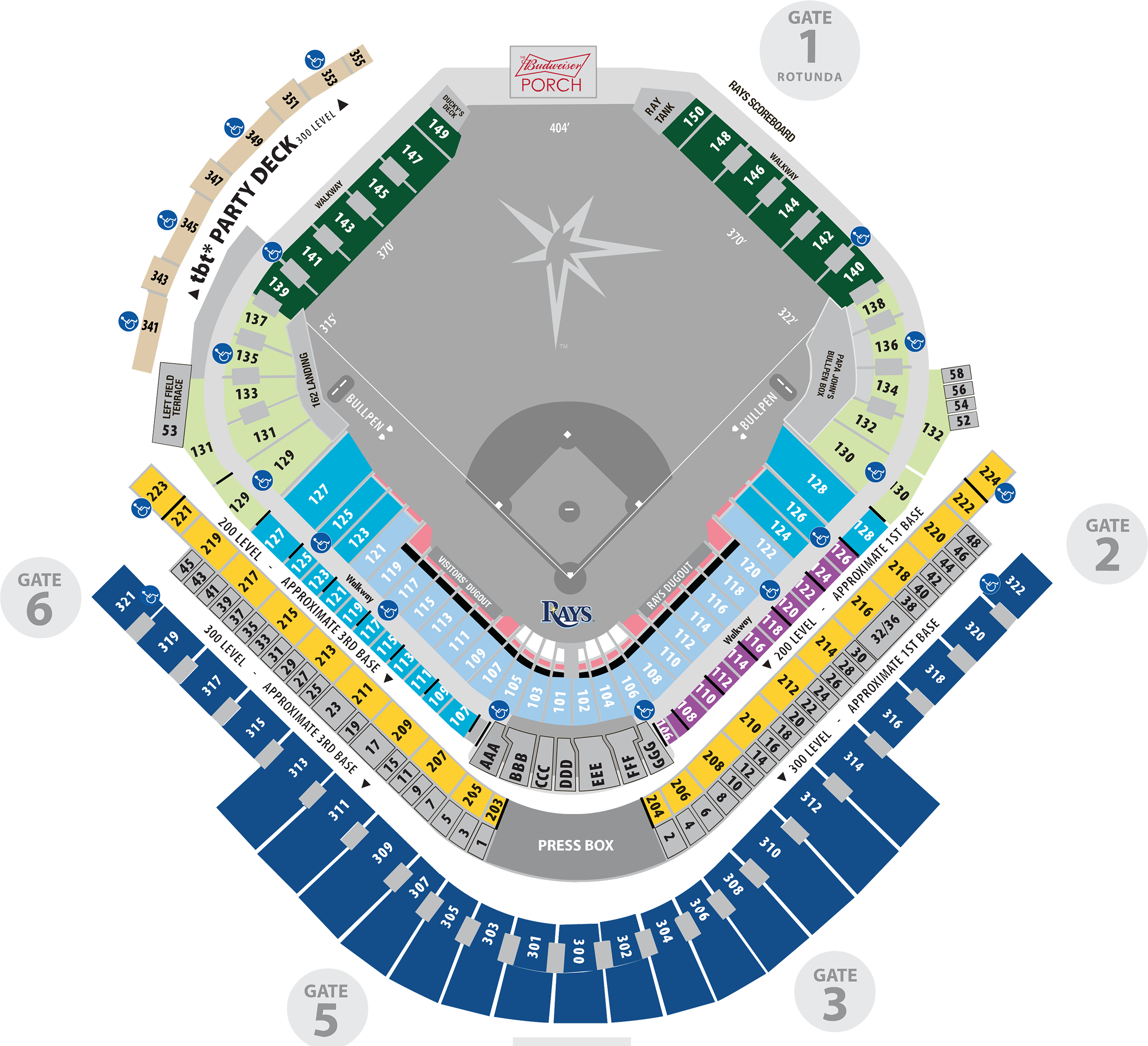 Tropicana Field Seating Chart Gates